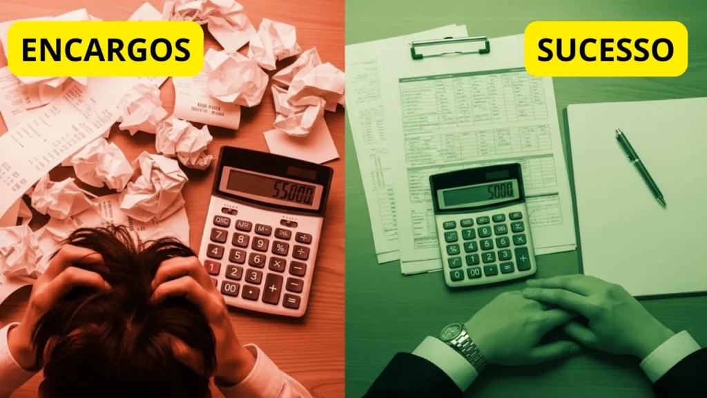Comparação visual erros financeiros versus sucesso financeiro em gestão negócio beleza