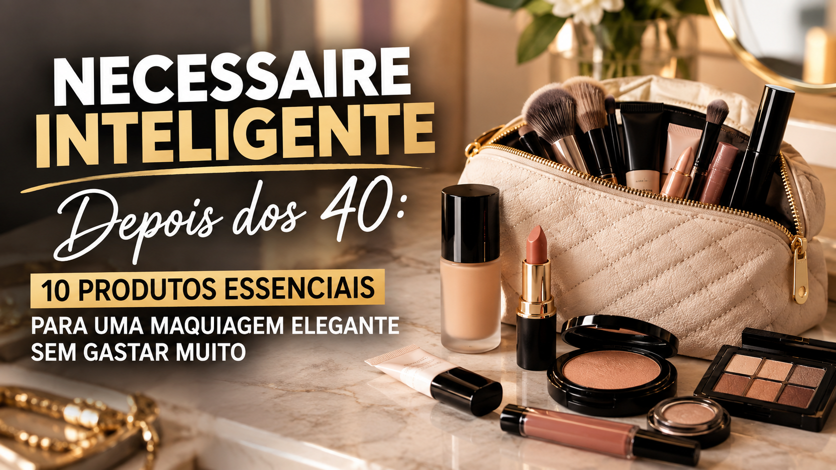 Nécessaire Inteligente Depois dos 40: 10 Produtos Essenciais Para Uma Maquiagem Elegante Sem Gastar Muito